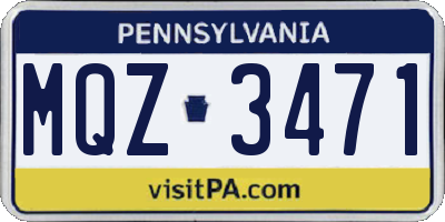 PA license plate MQZ3471