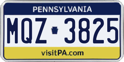 PA license plate MQZ3825