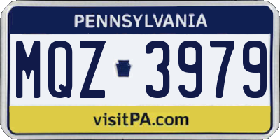 PA license plate MQZ3979