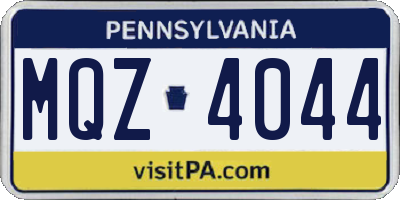 PA license plate MQZ4044