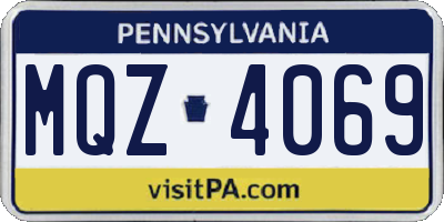 PA license plate MQZ4069