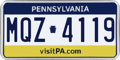 PA license plate MQZ4119