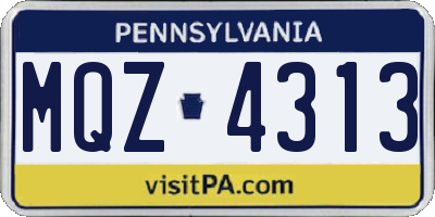PA license plate MQZ4313