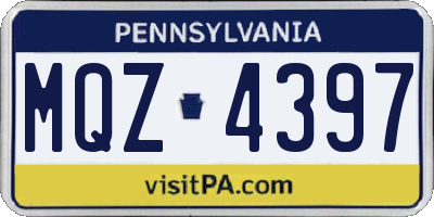 PA license plate MQZ4397