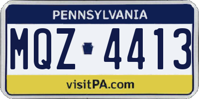 PA license plate MQZ4413