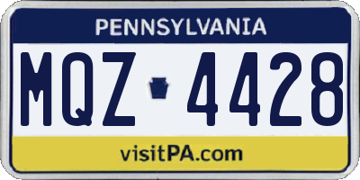 PA license plate MQZ4428