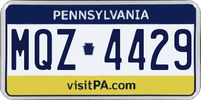 PA license plate MQZ4429