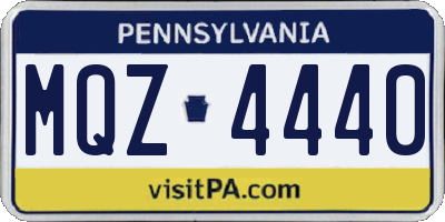 PA license plate MQZ4440