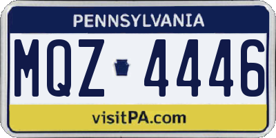 PA license plate MQZ4446