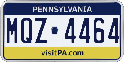 PA license plate MQZ4464