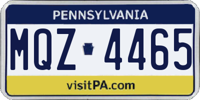 PA license plate MQZ4465