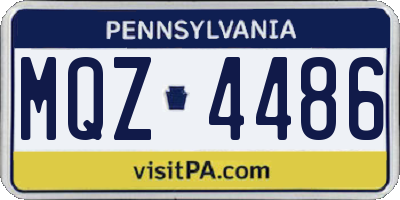 PA license plate MQZ4486