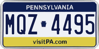 PA license plate MQZ4495