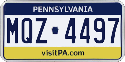 PA license plate MQZ4497