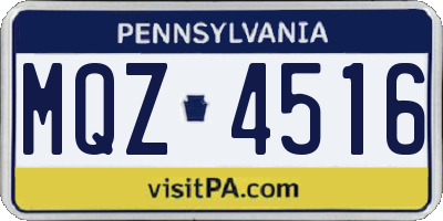 PA license plate MQZ4516