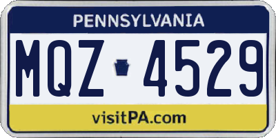 PA license plate MQZ4529