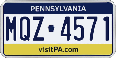 PA license plate MQZ4571