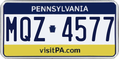 PA license plate MQZ4577