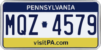 PA license plate MQZ4579