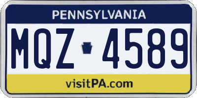 PA license plate MQZ4589
