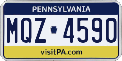 PA license plate MQZ4590