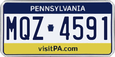 PA license plate MQZ4591