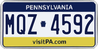 PA license plate MQZ4592