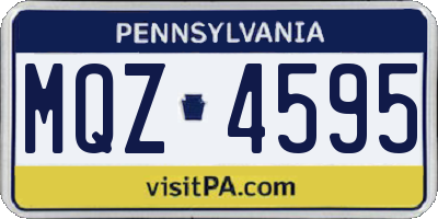 PA license plate MQZ4595
