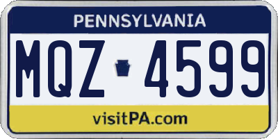 PA license plate MQZ4599