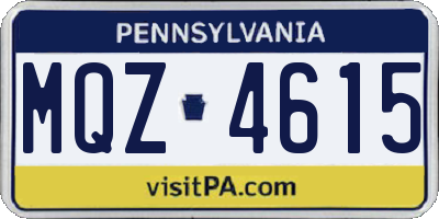 PA license plate MQZ4615