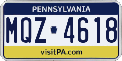 PA license plate MQZ4618