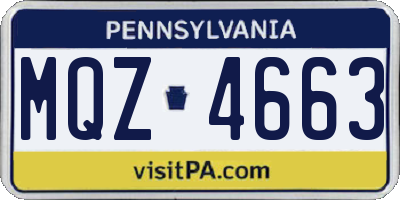 PA license plate MQZ4663