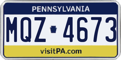 PA license plate MQZ4673