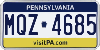 PA license plate MQZ4685