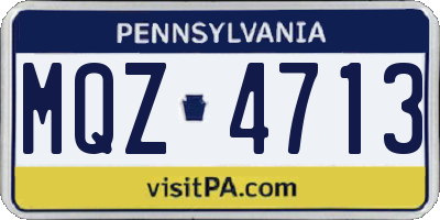 PA license plate MQZ4713