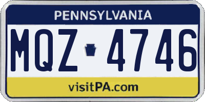 PA license plate MQZ4746