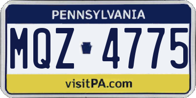 PA license plate MQZ4775