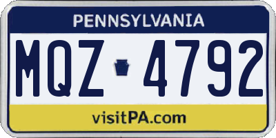 PA license plate MQZ4792