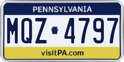 PA license plate MQZ4797