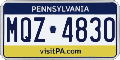 PA license plate MQZ4830