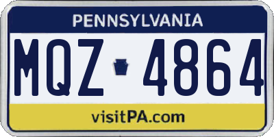PA license plate MQZ4864
