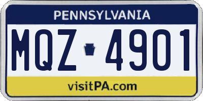 PA license plate MQZ4901