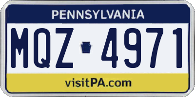 PA license plate MQZ4971