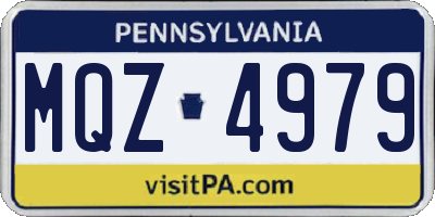 PA license plate MQZ4979