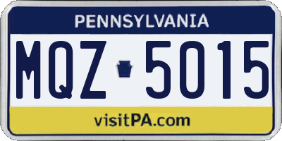 PA license plate MQZ5015