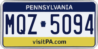 PA license plate MQZ5094