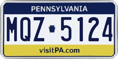 PA license plate MQZ5124