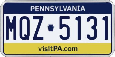 PA license plate MQZ5131