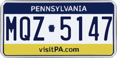 PA license plate MQZ5147