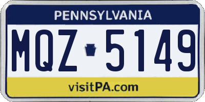 PA license plate MQZ5149